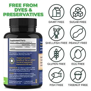 ForestLeaf Vitamin D3 50000 IU - Bone Health and Immune Support - Small Easy to Swallow Vegetable Capsules - Non-GMO Gluten Free VIT D - VIT D3 Vitamin D Supplements for Women and Men, 240 Count