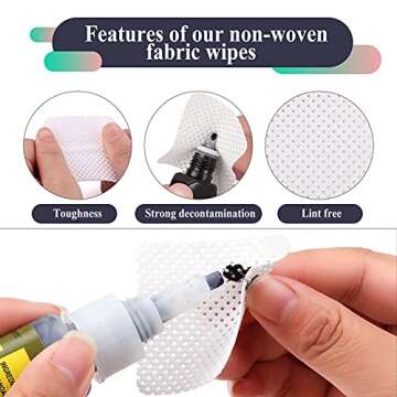 800 Pieces Eyelash Extension Glue Wipes, Lint Free Eyelash Glue Cleaner Glue Wiping Cloth, Non-Woven...