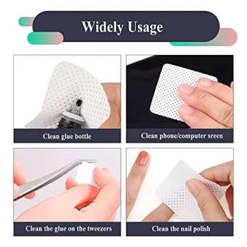 800 Pieces Eyelash Extension Glue Wipes, Lint Free Eyelash Glue Cleaner Glue Wiping Cloth, Non-Woven Fabric Wipes Removal Tool for Eyelash Extension Glue and Nail Polish Bottle