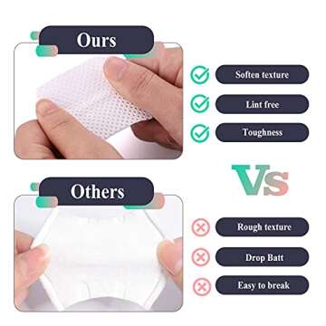 800 Pieces Eyelash Extension Glue Wipes, Lint Free Eyelash Glue Cleaner Glue Wiping Cloth, Non-Woven Fabric Wipes Removal Tool for Eyelash Extension Glue and Nail Polish Bottle