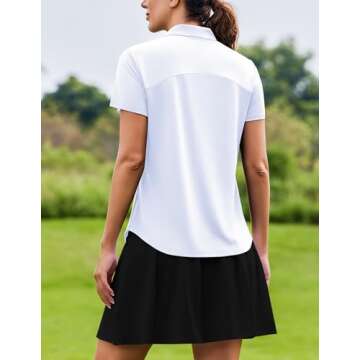 PINSPARK Women's Short Sleeve Golf Polo - UPF 50+