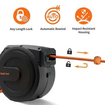 Giraffe Tools 50ft Retractable Air Hose Reel for Easy Use
