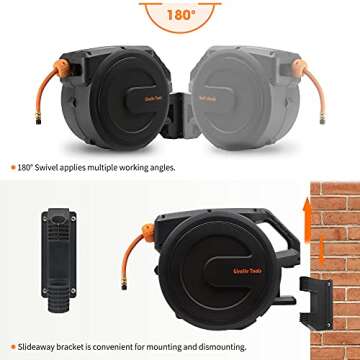 Giraffe Tools 50ft Retractable Air Hose Reel for Easy Use