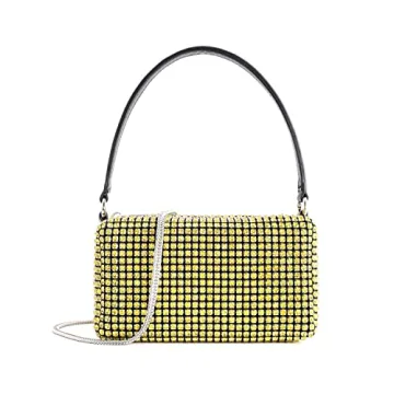 NOGUTU Rhinestone Purse Silver Evening Bag Sparkly Purse Silver Bags for Women