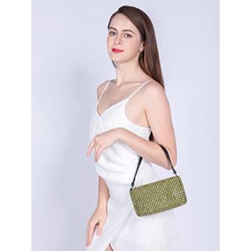 NOGUTU Rhinestone Purse Silver Evening Bag for Women