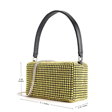 NOGUTU Rhinestone Purse Silver Evening Bag for Women