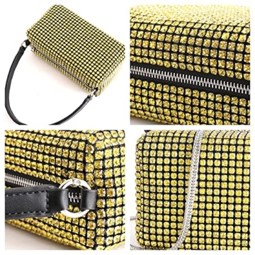 NOGUTU Rhinestone Purse Silver Evening Bag for Women