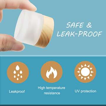 12 Pack Frosted Glass Jar Cosmetic Cream Jar Sample Jars Empty Travel Makeup Container For Cream Lotion Lip Balm Eyeshadow (5g)