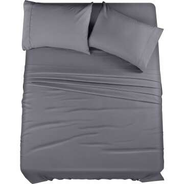 Utopia Bedding Queen Bed Sheets Set - 4 Piece Microfiber Bedding - Grey