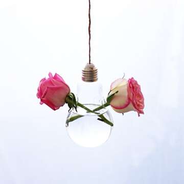 Ivolador 3PCS Lightbulb Glass Hanging Planters for Decor