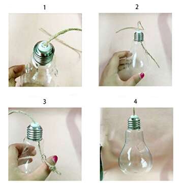 Ivolador 3PCS Lightbulb Glass Hanging Planters for Decor