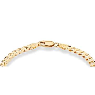 Miabella 18K Gold Over Sterling Silver Italian 5mm Solid Diamond-Cut Cuban Link Curb Chain Bracelet ...