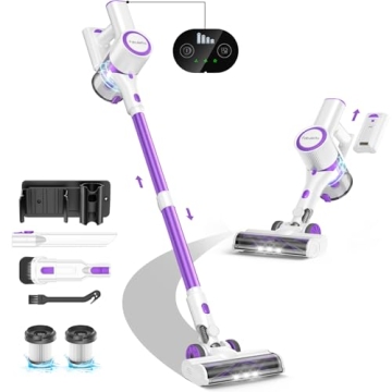 FABULETTA Cordless Vacuum Cleaner - 400W Lightweight, 47 Min Battery, Perfect for Pet Hair and Home