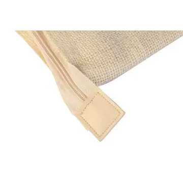 Tote Bag for Women with Handmade Crochet Evil Eye Natural Jute Beach Bag Waterproof Lining Off-White