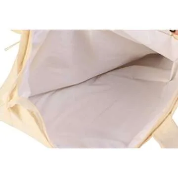 Tote Bag for Women with Handmade Crochet Evil Eye Natural Jute Beach Bag Waterproof Lining Off-White