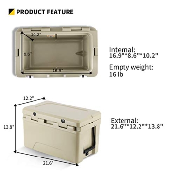 EchoSmile 25-75 Quart Coolers for 5 Days Ice Retention