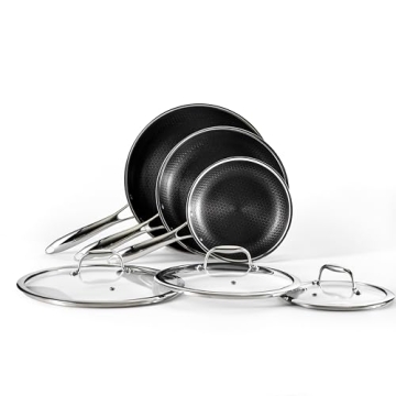 HexClad 6-Piece Hybrid Nonstick Fry Pan Set