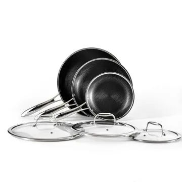 HexClad 6-Piece Hybrid Nonstick Fry Pan Set