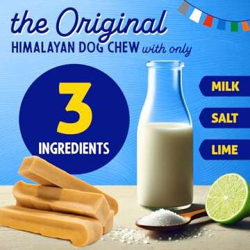Himalayan Dog Chew Original Yak Cheese Dog Chew, 1 Large Stick, 3.3 oz, Gluten Free, Healthy Dog Treats, Grain & Lactose Free 100% Natural, Long Lasting Dog Chews for Dogs Under 55 lbs
