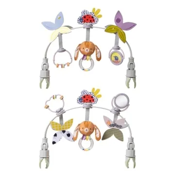 Taf Toys Baby Activity Arch, Stroller and Car Seat Toy Attachment with Rattling Beads Maze and Double-Sided Spinning Mirror, Ideal for Baby’s Fine Motor Skills Development, 0-12 Months