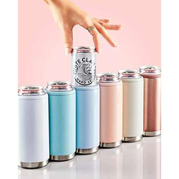 Maars Skinny Can Cooler for Slim Beer & Hard Seltzer | Stainless Steel 12oz Sleeve, Double Wall Vacuum Insulated Drink Holder - Matte Rosewood