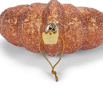 Noble Gems Croissant Glass Christmas Ornament for Holiday Decor