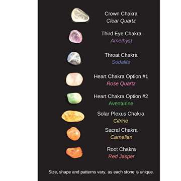 Healing Crystals and Stones - 7 Chakra Stone Set with Rose Quartz and Cage Necklace– Charged with Reiki Energy - Carry a Spiritual Stone with You and Raise Your Vibrational Frequency