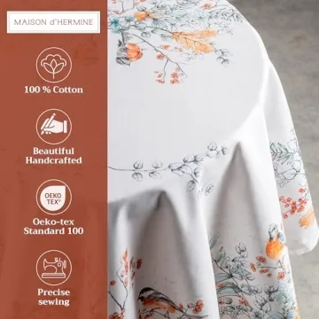 Maison d'Hermine Round Cotton Tablecloth for Festive Dining