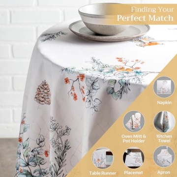 Maison d'Hermine Round Cotton Tablecloth for Festive Dining