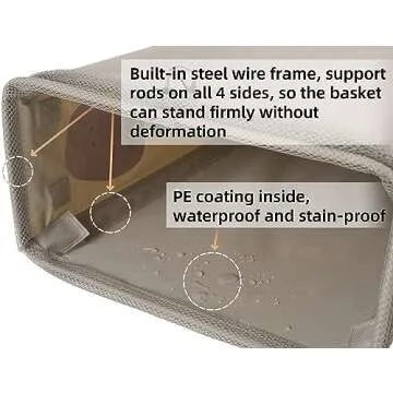 ECOWAN LIVING Laundry Basket with Wheels, Narrow Thin Tall Rolling Collapsible Foldable Laundry Hamper, Waterproof Corner Dirty Clothes Laundry Bin, Handle on Both Side, 48L (Slim/13Gal, Black)