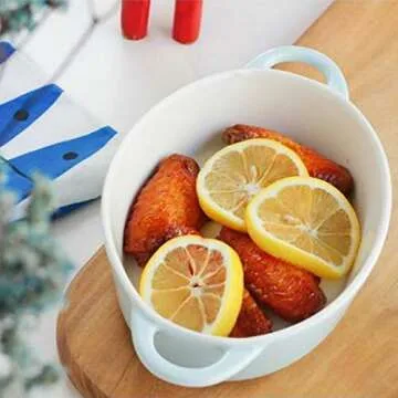 Foraineam 6 Colors Oval Porcelain Ramekins 10 oz Oven Safe Creme Brulee Souffle Baking Ramekin Dishes Bowl with Double Handles