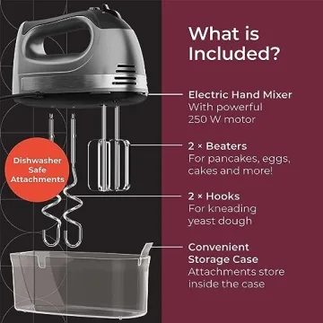 Mueller Electric Hand Mixer - 5 Speed Turbo with Storage Case