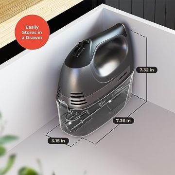 Mueller Electric Hand Mixer - 5 Speed Turbo with Storage Case