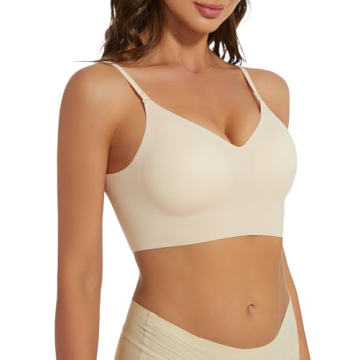 ZITAIMEI Low Back Seamless Bras Multiway Convertible Strap Halter Lifting Bra Spaghetti Strap Wire-F...