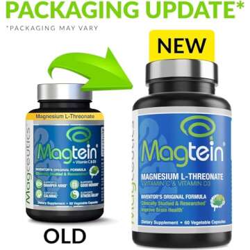 Magtein Magnesium L-Threonate, Improve Brain Health, Memory, Cognition, Stress Relief and Sleep Qual...