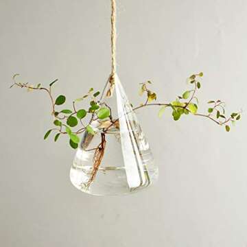 Fashionstorm Glass Hanging Planters Indoor Outdoor Plant Pots Water Plant Containers Flower Pots Gla...