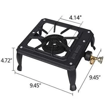 Boshen Portable Stove Burner: Cast Iron Outdoor Cooker for Camping & BBQ