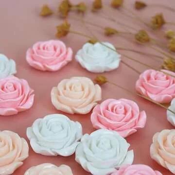 15 pcs Cute Flower Magnets - Pink Rose for Decoration