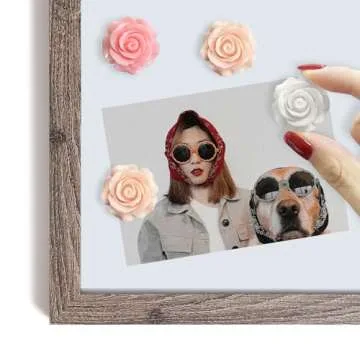 15 pcs Cute Flower Magnets - Pink Rose for Decoration