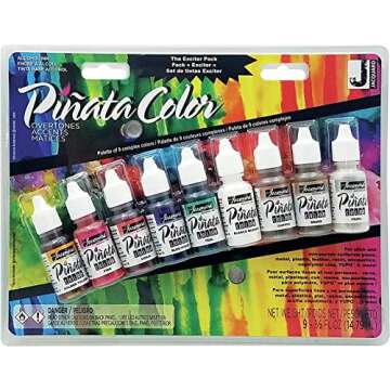 Jacquard Alcohol Ink Set - Pinata Color Overtones Exciter Pack - Highly Saturated - Acid-Free - 9 Assorted Colors Half Ounce