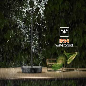 YHT Cordless Rechargeable Table Lamp Waterproof LED Light