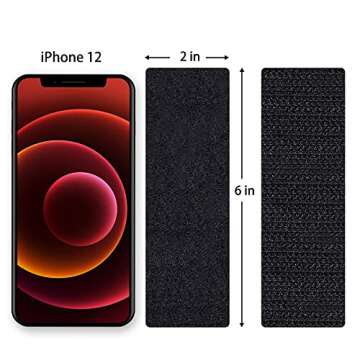 Industrial Strength Sticky Back Fastener | 2 x 6 Inch 6 Sets | Interlocking Tape Mounting Tape for C...