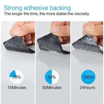 Industrial Strength Sticky Back Fastener | 2 x 6 Inch 6 Sets | Interlocking Tape Mounting Tape for Carpet, Couch Cushions, Pedal Board - Black