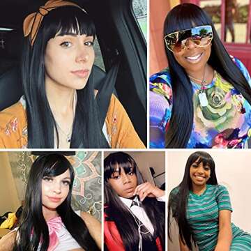 Kalyss 28 Inch Black Wig - Perfect for Cosplay and Daily Wear