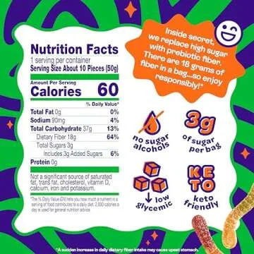 JOYRIDE Low-Sugar Sour Gummies - Keto Candy with 3g Sugar & 6g Net Carbs - Low Calorie Vegan Snack with No Sugar Alcohols (Sour Gummy Worms, 1.8oz (Pack of 8))