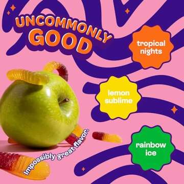 JOYRIDE Low-Sugar Sour Gummies - Keto Candy with 3g Sugar & 6g Net Carbs - Low Calorie Vegan Snack with No Sugar Alcohols (Sour Gummy Worms, 1.8oz (Pack of 8))