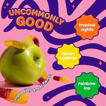 JOYRIDE Low-Sugar Sour Gummies - Keto Candy with 3g Sugar & 6g Net Carbs - Low Calorie Vegan Snack with No Sugar Alcohols (Sour Gummy Worms, 1.8oz (Pack of 8))