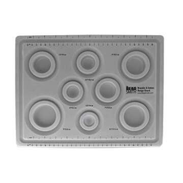 The Beadsmith Elements Bracelet & Anklet Design Bead Board –13.75 x 10.75 x 1 Inches – Removable Transparent Cover – Flocked Surface, Multiple Channels & Printed Ruler – for Jewelry Making