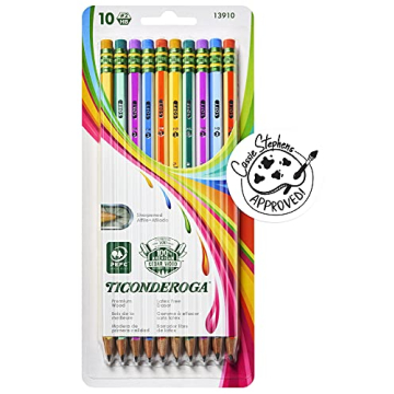 Ticonderoga Striped Wood-Cased Pencils - Assorted Colors