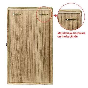 Ikee Design Wooden Collection Display Case with Hinged and Clear Tempered Glass Top, Wall Mounted 10 Slots Wood Display Storage Box for Mini Figures, Collections, Essential Oils, Oak Color